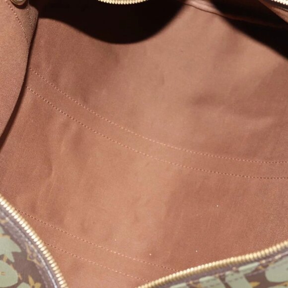 LOUIS VUITTON Monogram Graffiti Keepall 50 Boston Bag Khaki M92196 Auth 129961V - Picture 11 of 16